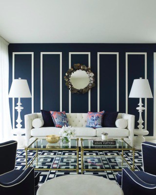 Dark Navy and WHite Room, 