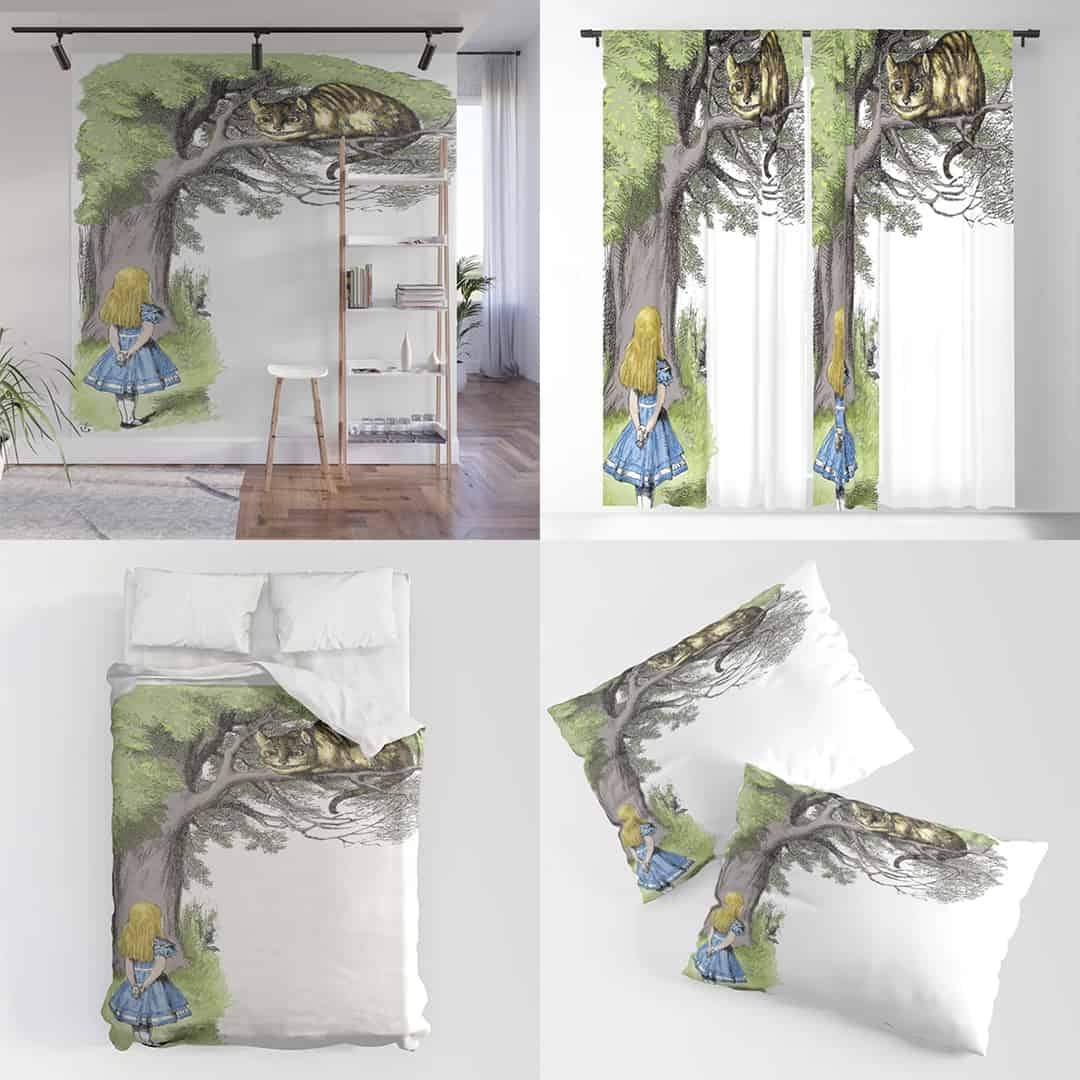Casart Coverings Alice Cheshire Cat Wallpaper and Decor Composite_S6