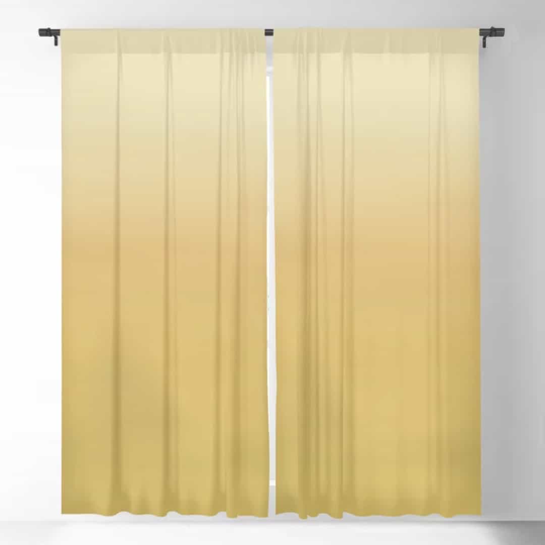 Casart Black Out Curtains Morning Yellow Ombre Gradient