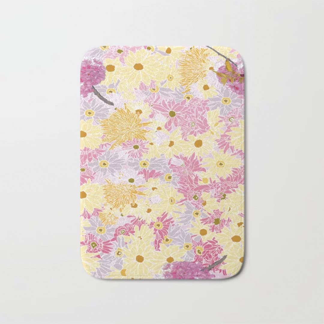 Casart Bath Mat Flower Power Light Pink Orange Purple Yellow_casartblog