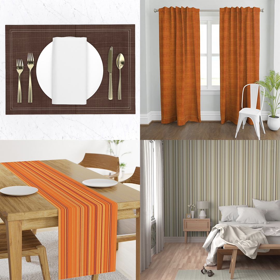 Casart Colors of Fall Faux Linen Stripes Decor_Composite_casartblog