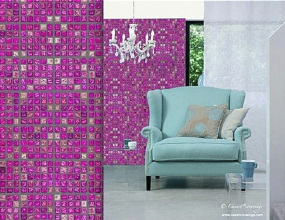 Casart Faux Glass Mosaic Pink Tile_Room_casartblog
