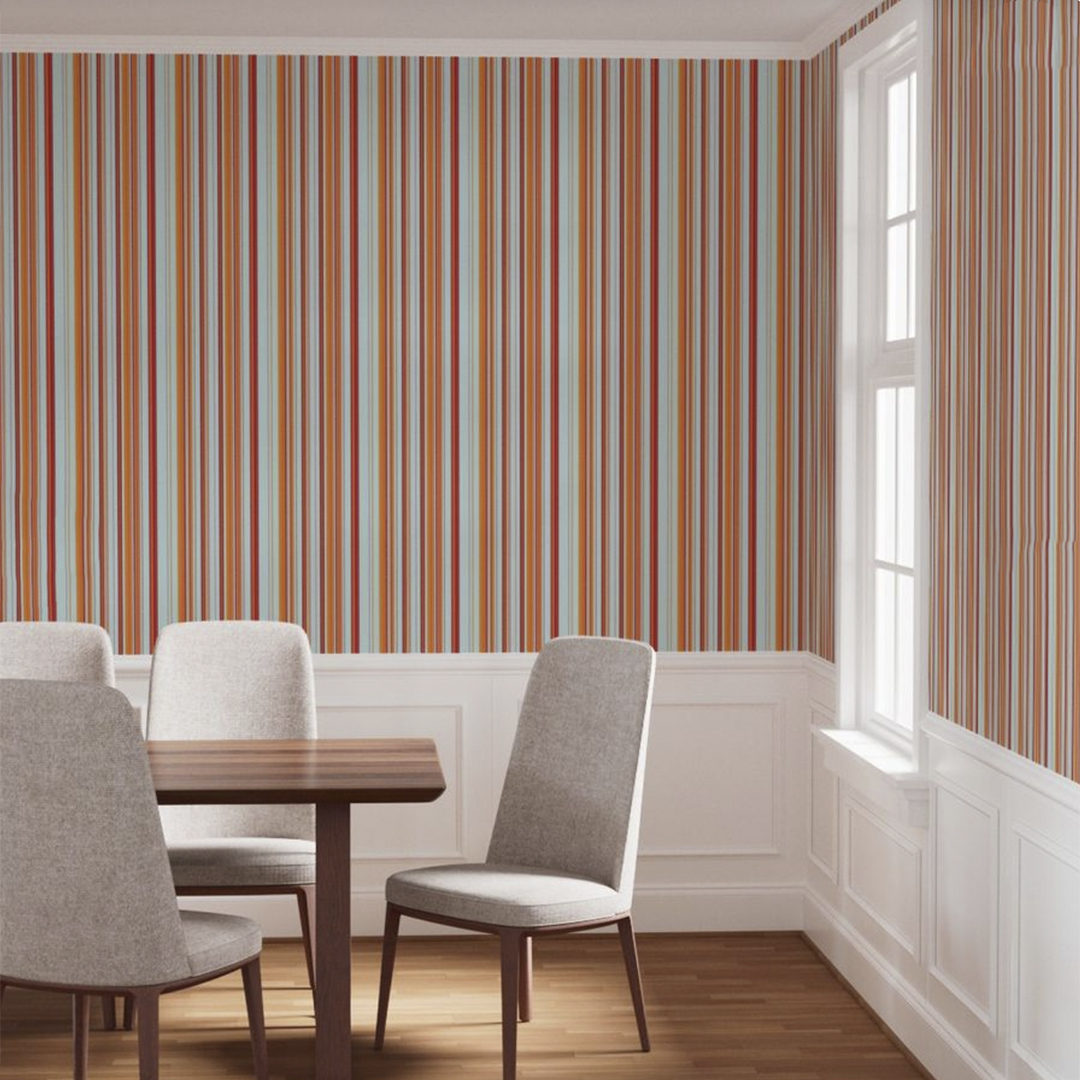 Casart Wallpaper Stripes Clear Sailing in Dining Room via casartblog
