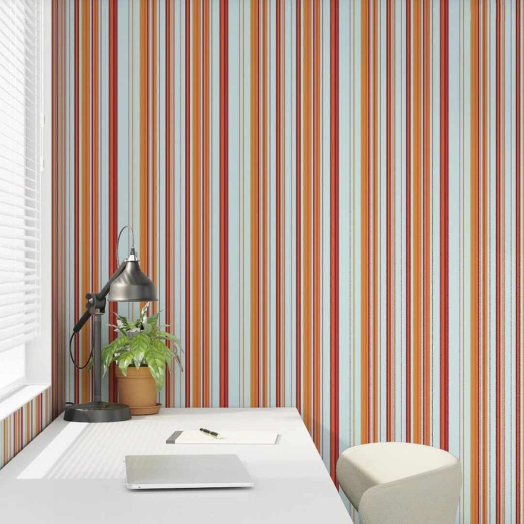 Casart Coverings Wallpaper_Stripes Clear Sailing_Office_casartblog