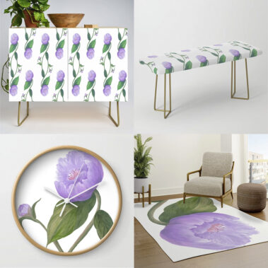 Casart Furniture Accessories Peony Purple Freesia Composite_S6