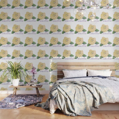 Casart repositionable Wallpaper Room Camellia Yellow_S6