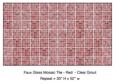 Casart_Red Faux Glass Clear Grout Tile_7-bx_Architectural