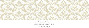 Casart coverings Down/White French Peacock Damask_Patterns_3x