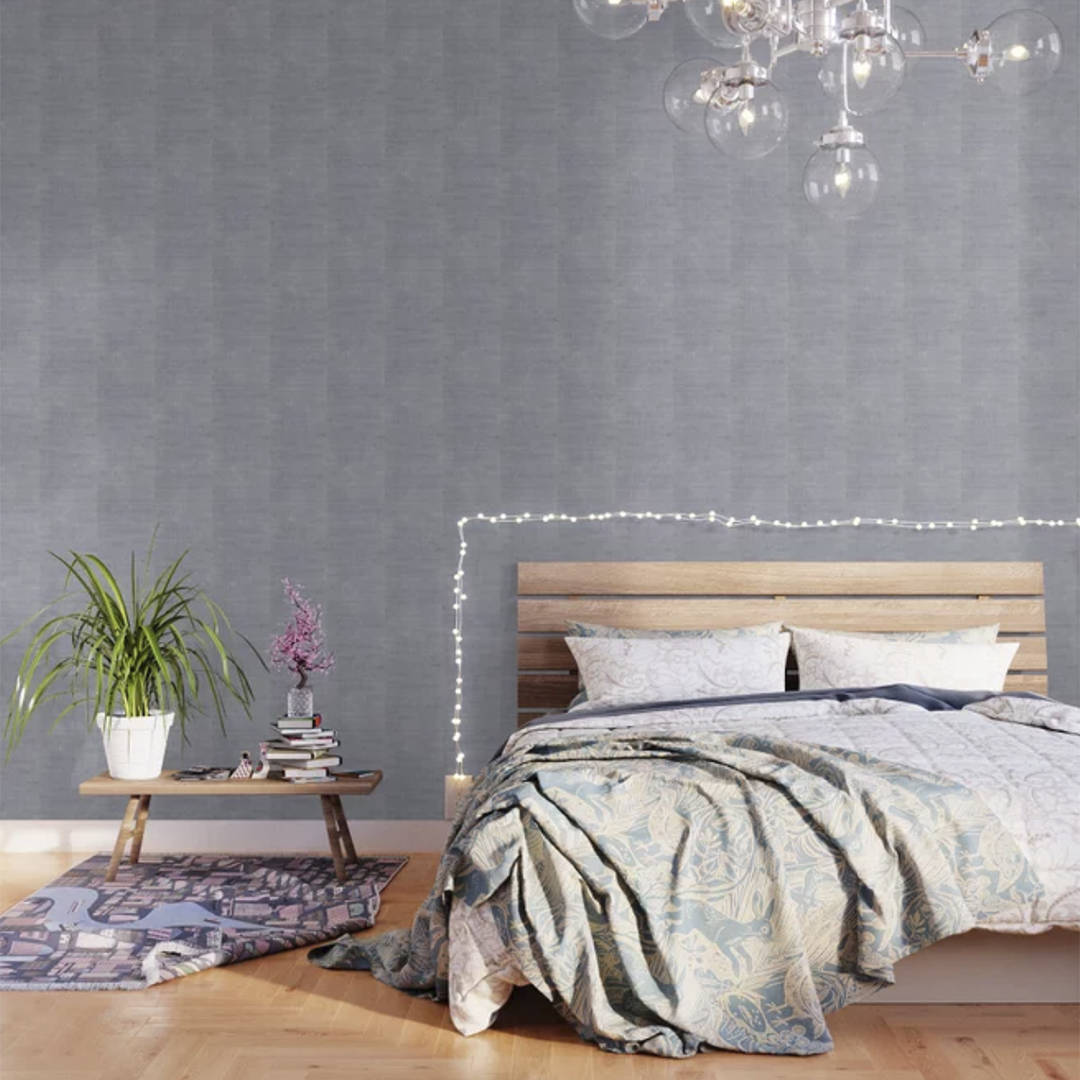 Casart Removable Wallpaper Satinwood Gray in bedroom