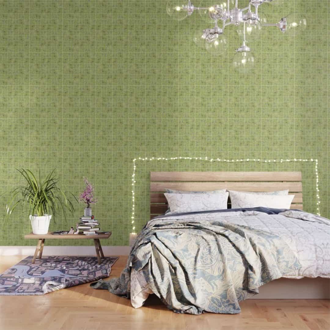 Casart repositionable Wallpaper Room Fx Glass Tile Green_S6