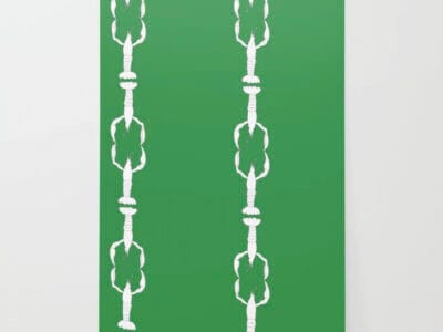 Casart Peel and Stick Wallpaper Roll Crawfish Cotillion White Green 1