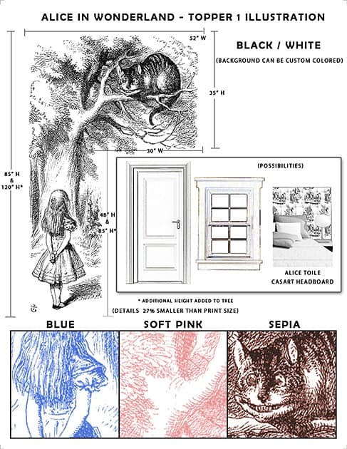 Casart coverings Alice in Wonderland Topper1 Illustrated Sample