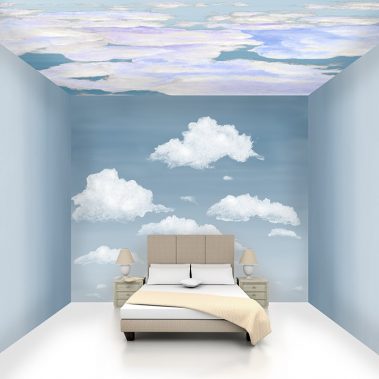 Casart Coverings Ombre Gradient and Cloudy Stratocumulus and Ocean Ceiling Cumuloninbus Cloud Room