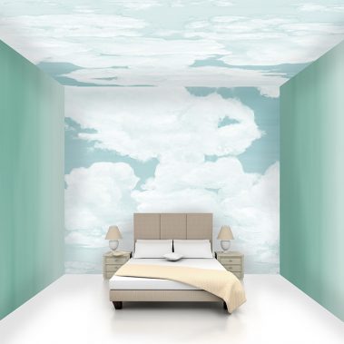 Casart Coverings Ocean Gradient with ceiling and wall Cumuloninubus Clouds room view