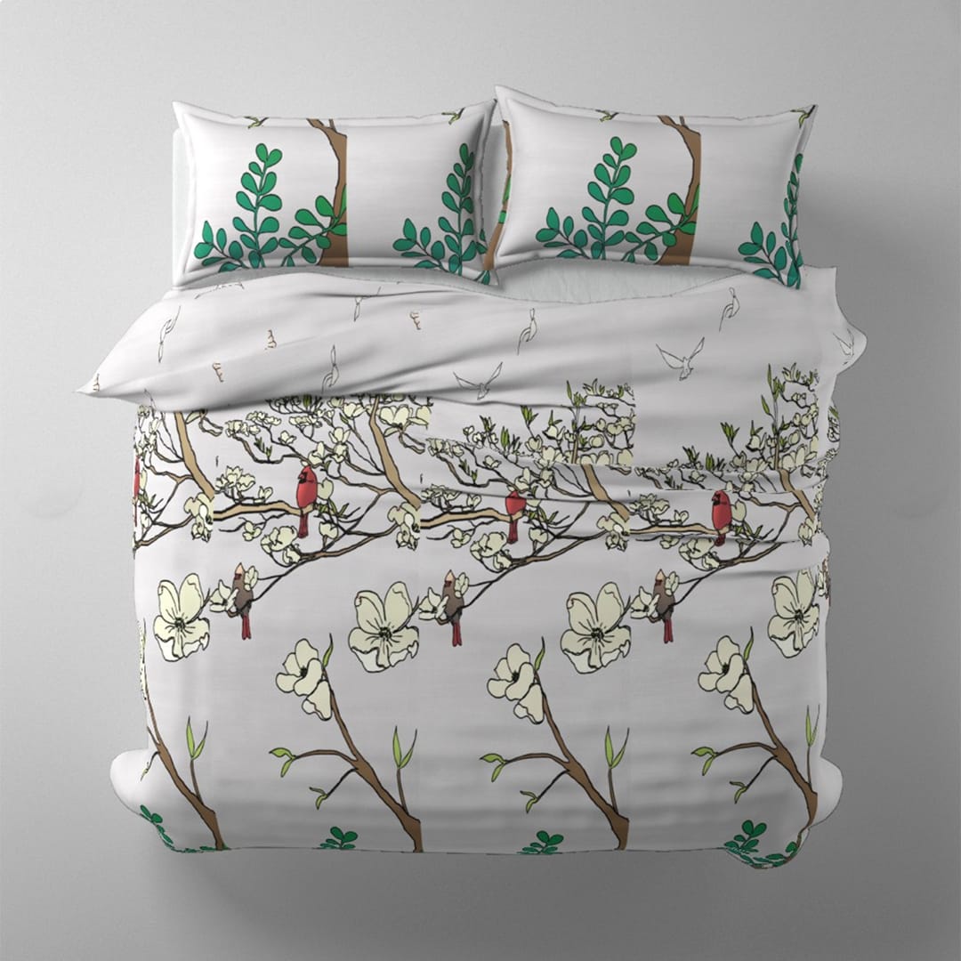 Casart Chinoiserie Panel 2a Colored Gray Raw Silk Duvet Cover