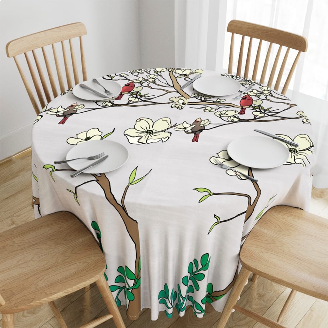 Casart Chinoiserie Panel 2a Colored Gray Raw Silk Tablecloth