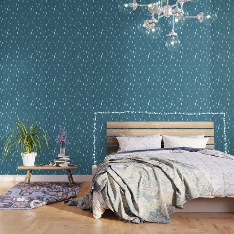 Casart Removable Wallpaper Light Rain Starlight Bedroom